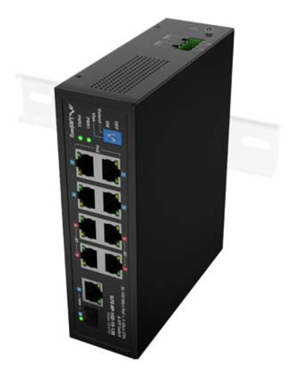 Lanberg ILFE-8P-1GE-1S-120 switch No administrado Fast Ethernet (10/100) Energía sobre Ethernet (PoE) 1U Negro