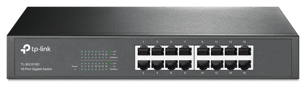 TP-Link TL-SG1016D No administrado Gigabit Ethernet (10/100/1000) Negro