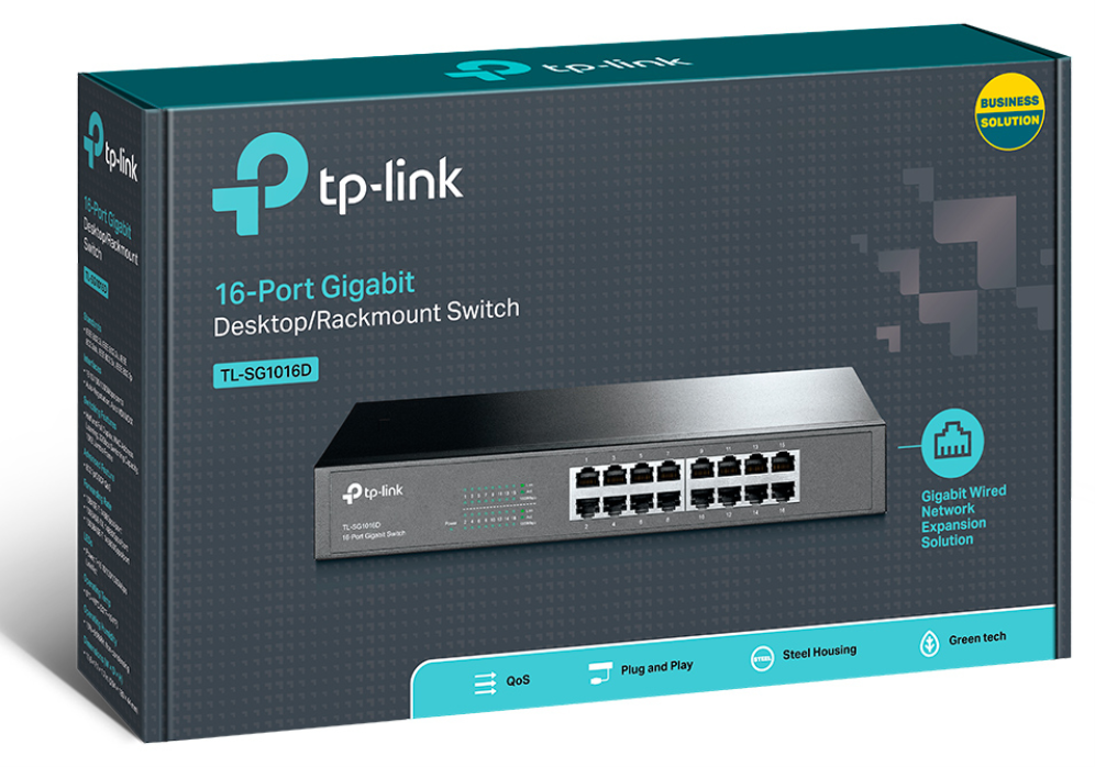 TP-Link TL-SG1016D No administrado Gigabit Ethernet (10/100/1000) Negro