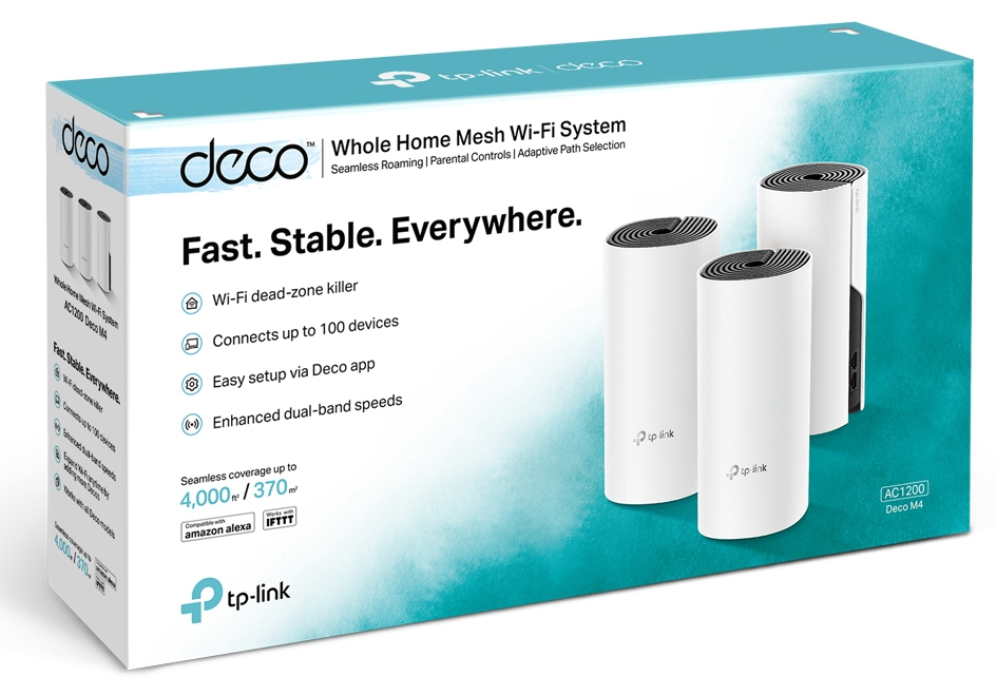 TP-Link Deco M4(3-pack) Doble banda (2,4 GHz / 5 GHz) Wi-Fi 5 (802.11ac) Blanco 2 Interno
