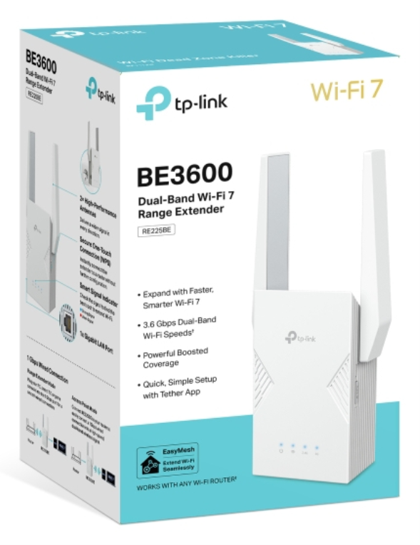 TP-Link RE225BE ampliador de red Repetidor de red Blanco