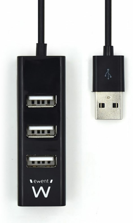 Ewent EW1123 hub de interfaz USB 2.0 480 Mbit/s Negro
