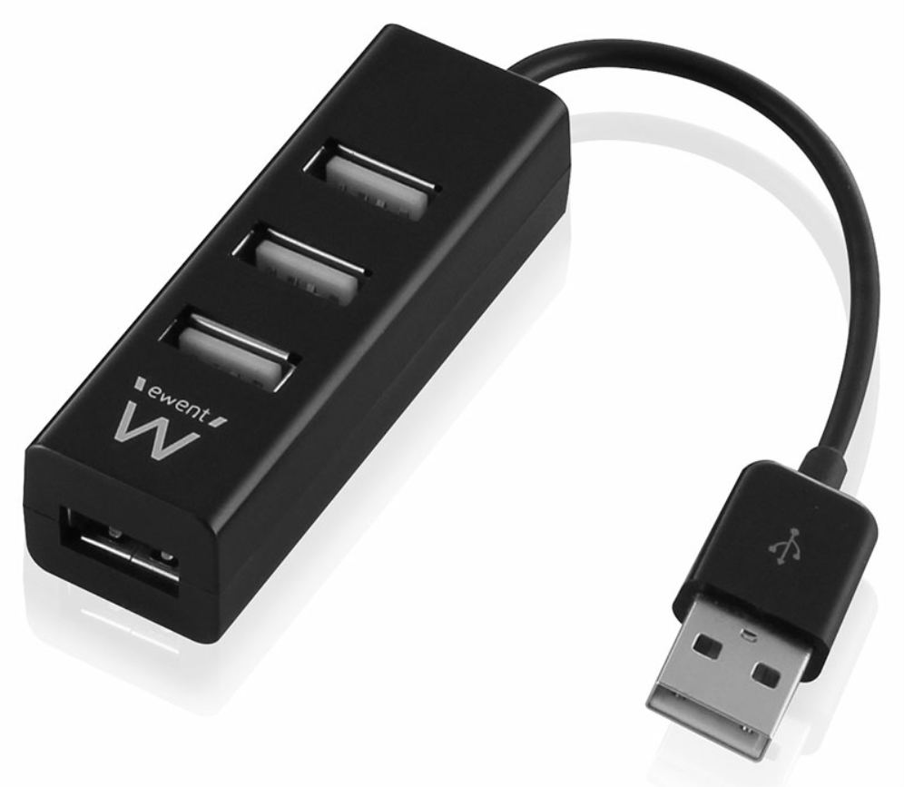 Ewent EW1123 hub de interfaz USB 2.0 480 Mbit/s Negro