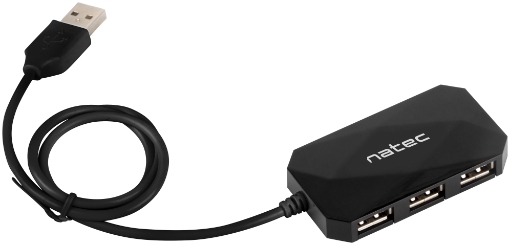 NATEC NHU-0647 hub de interfaz USB 2.0 480 Mbit/s Negro
