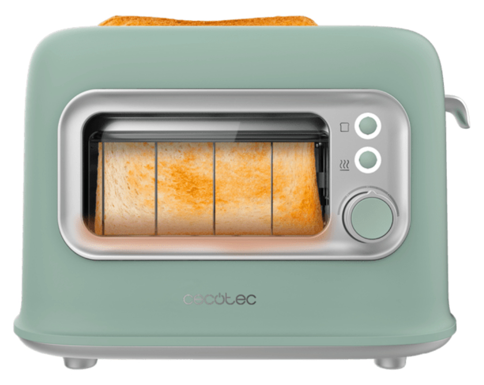 Cecotec RetroVision Green 5 2 rebanada(s) 700 W Verde claro, Acero inoxidable