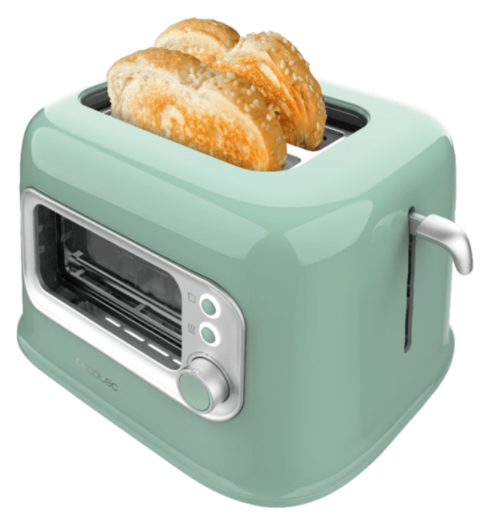 Cecotec RetroVision Green 5 2 rebanada(s) 700 W Verde claro, Acero inoxidable