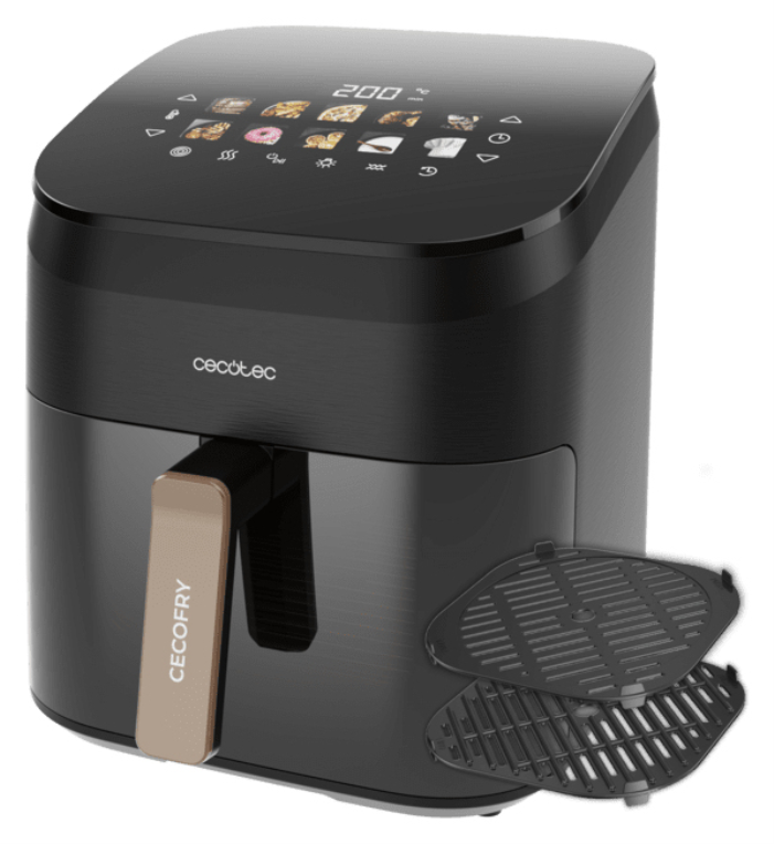 Cecotec Cecofry&Grill Smokin' 6500 Sencillo 6,5 L Independiente 2200 W Freidora de aire caliente Negro, Marrón