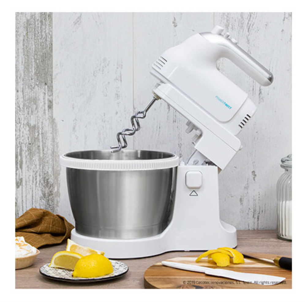 Cecotec PowerTwist 500 Steel Batidora de varillas 500 W Plata, Blanco