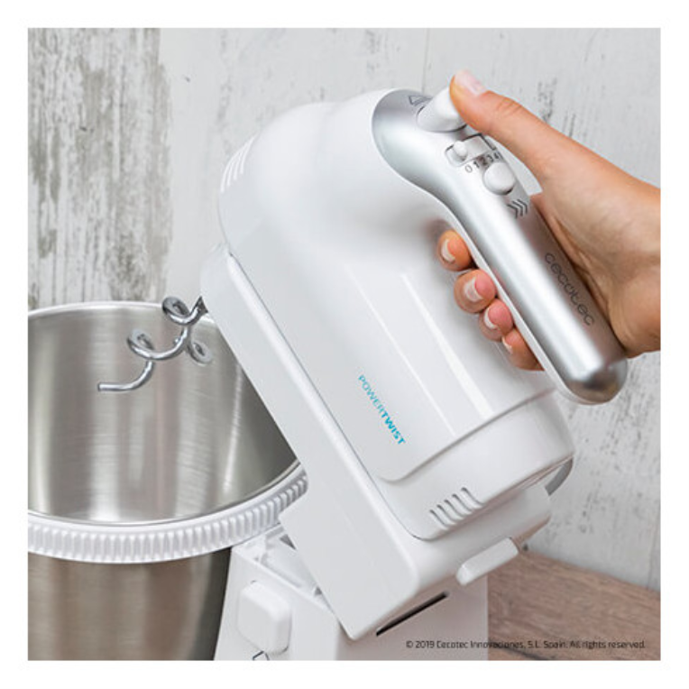Cecotec PowerTwist 500 Steel Batidora de varillas 500 W Plata, Blanco