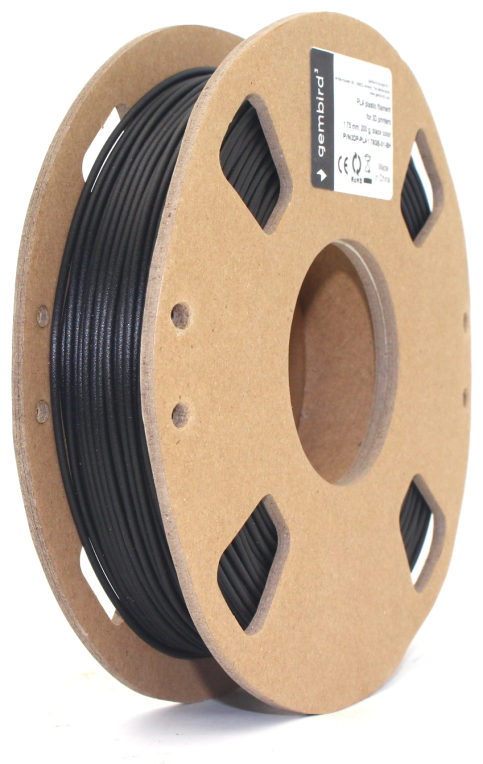Gembird 3DP-PLA1.75GE-01-BK material de impresión 3d Ácido poliláctico (PLA) Negro 330 g