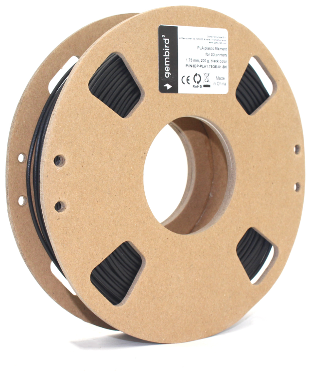 Gembird 3DP-PLA1.75GE-01-BK material de impresión 3d Ácido poliláctico (PLA) Negro 330 g