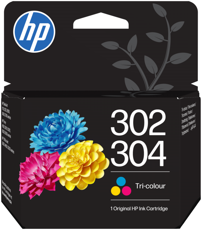 HP Paquete combinado de 2 cartuchos de tinta negra/tricolor 302/304