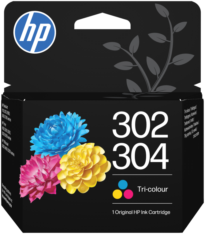 HP Paquete combinado de 2 cartuchos de tinta negra/tricolor 302/304