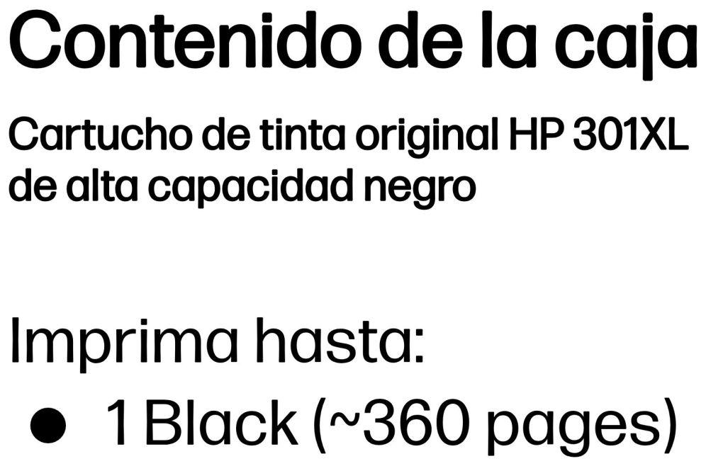 HP Cartucho de tinta original 301XL de alta capacidad negro