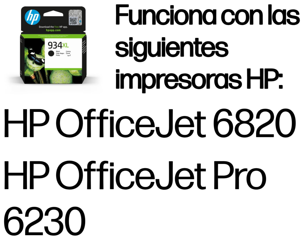 HP Cartucho de tinta original 934XL de alta capacidad negro