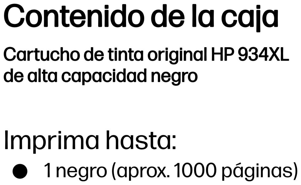 HP Cartucho de tinta original 934XL de alta capacidad negro