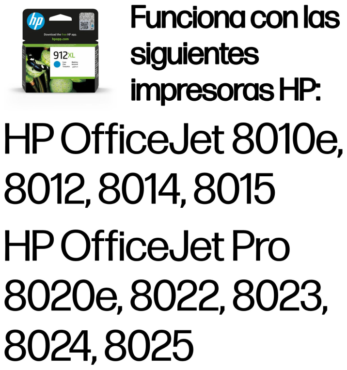 HP Cartucho de tinta Original 912XL cian de alta capacidad