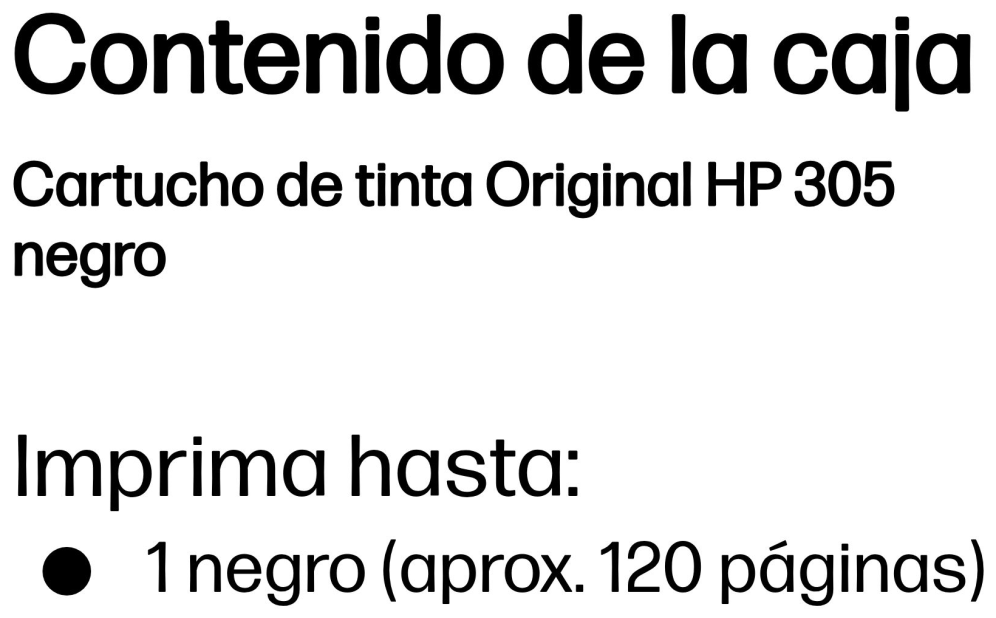 HP Cartucho de tinta Original 305 negro