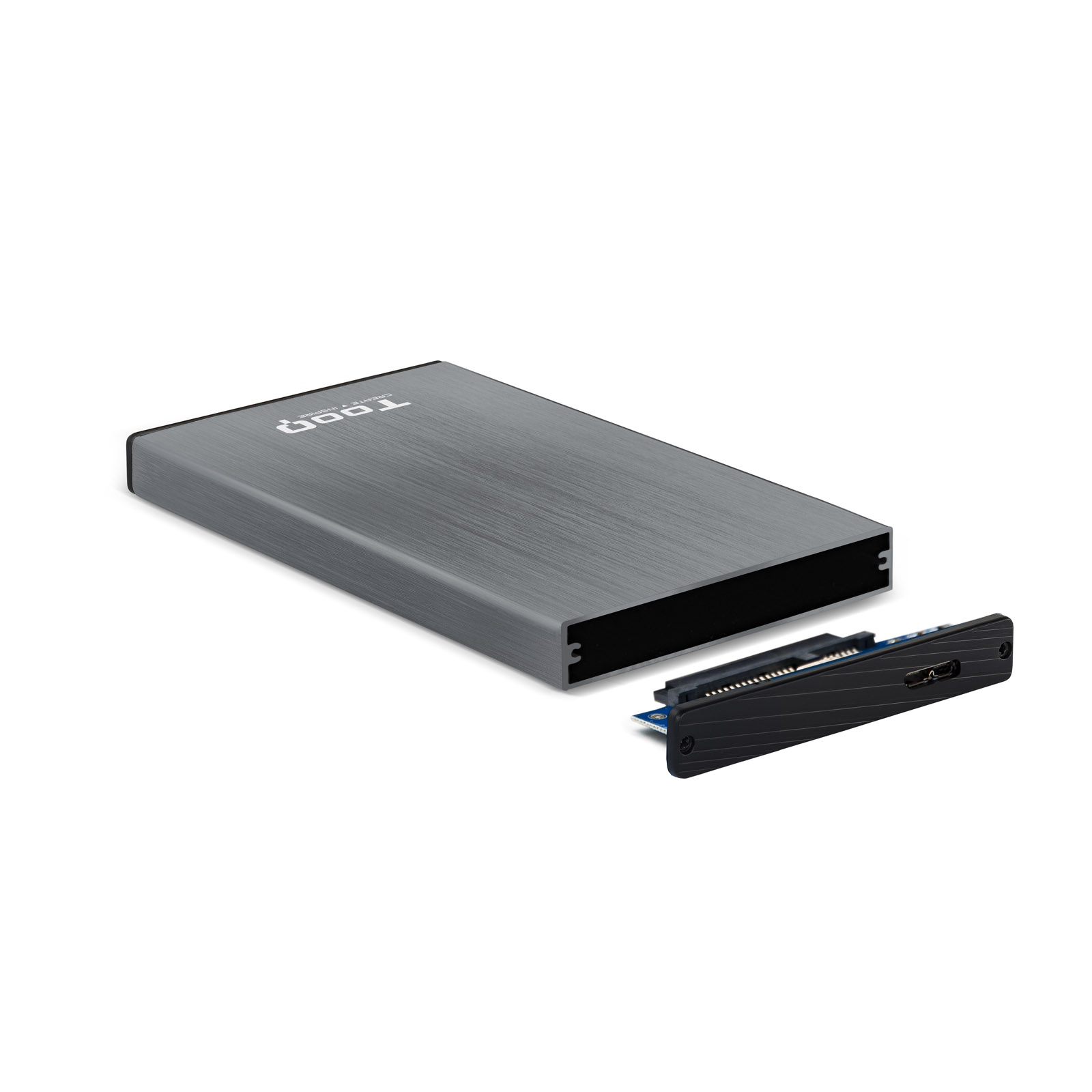 CAJA EXTERNA TOOQ TQE-2527G PARA HHD/SSD 2.5" 9.5MM SATA USB 3.0 GRIS