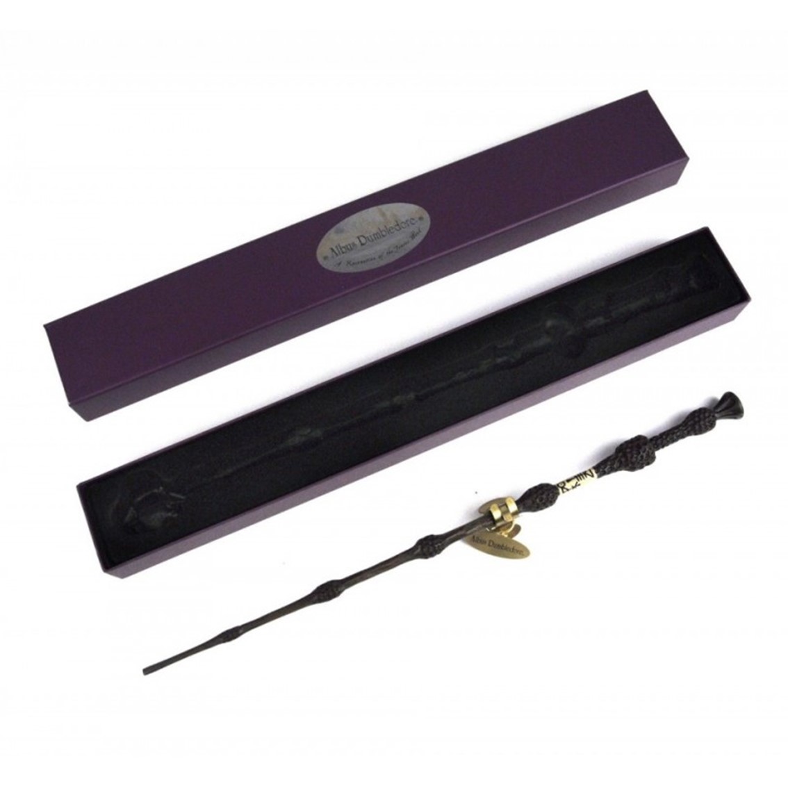 REPLICA THE NOBLE COLLECTION HARRY POTTER ALBUS DUMBLEDORE VARITA CON CAJA Y PLACA DE IDENTIFICACION
