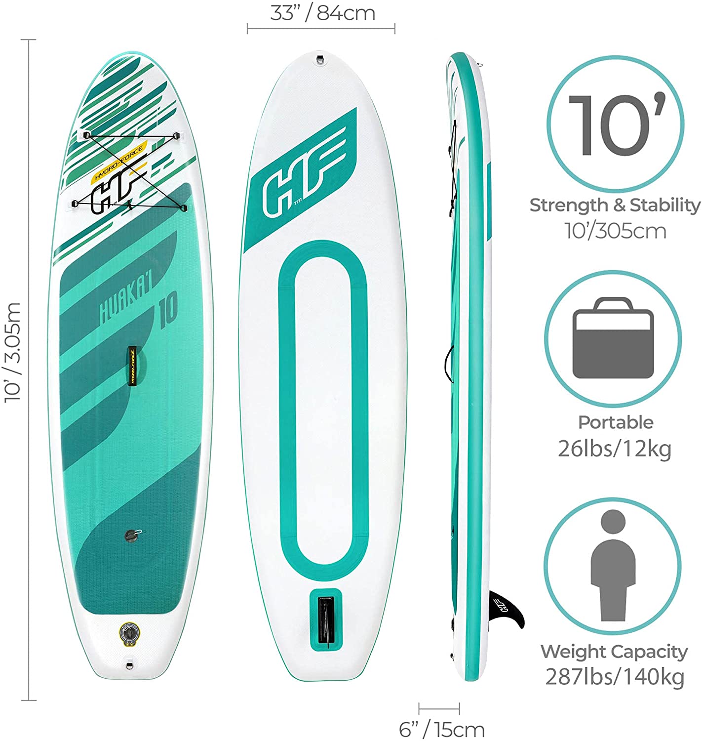 TABLA DE PADDLE SURF HINCHABLE BESTWAY HYDRO-FORCE HUAKA'I 305CM