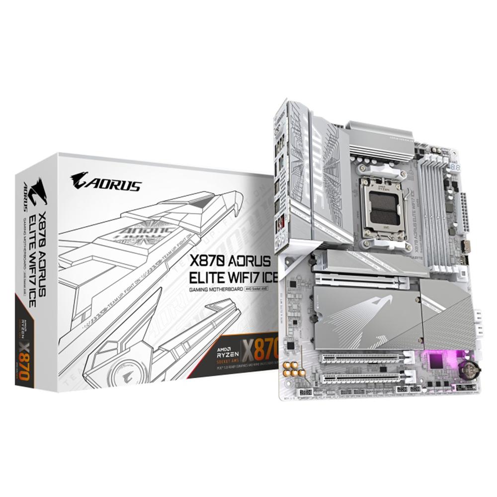 PLACA BASE GIGABYTE X870 AORUS ELITE WIFI7 ICE G10 AM5 ATX/ 4X DDR5/ 4X SATA3