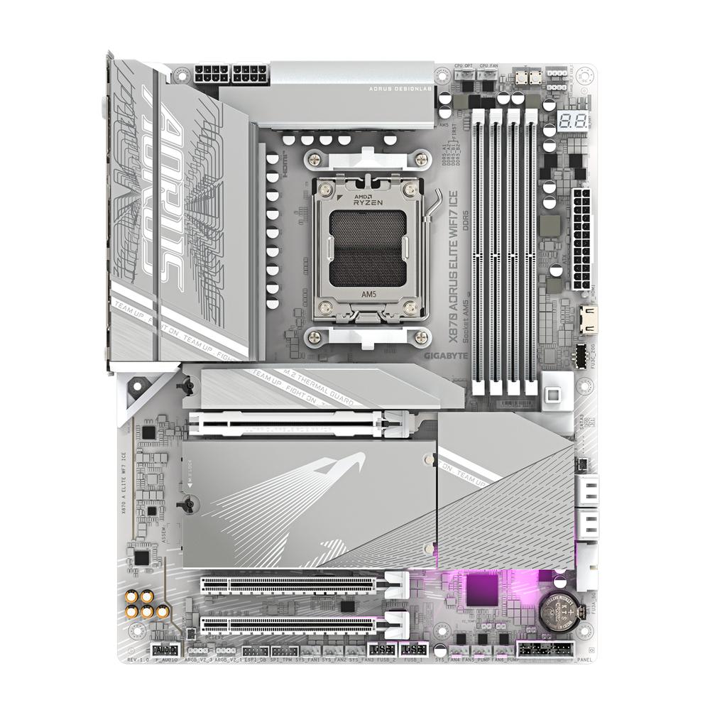 PLACA BASE GIGABYTE X870 AORUS ELITE WIFI7 ICE G10 AM5 ATX/ 4X DDR5/ 4X SATA3