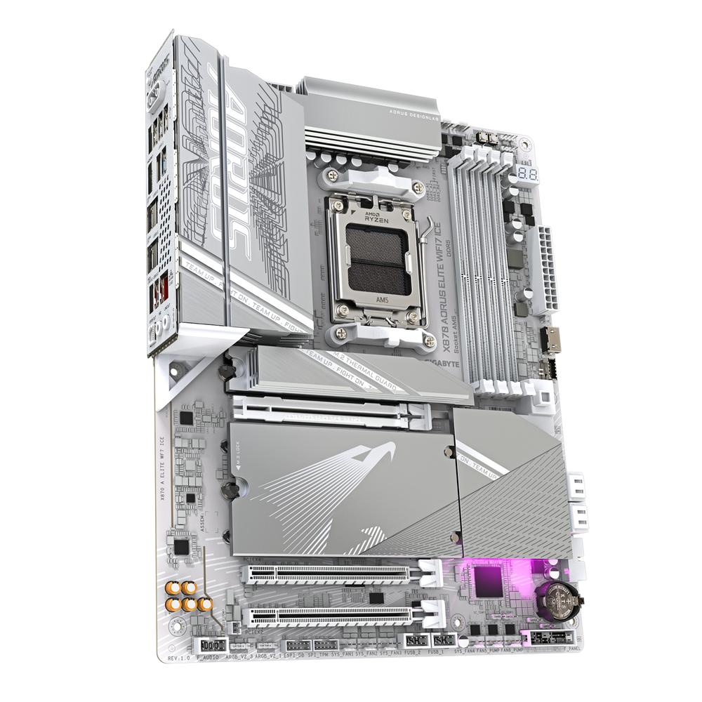 PLACA BASE GIGABYTE X870 AORUS ELITE WIFI7 ICE G10 AM5 ATX/ 4X DDR5/ 4X SATA3
