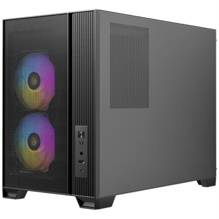 CAJA ORDENADOR GAMING ANTEC FLUX M MATX CRISTAL TEMPLADO NEGRA