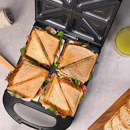 SANDWICHERA CECOTEC ROCK'NTOAST FAMILY 1500W HASTA 4 SANDWICHES