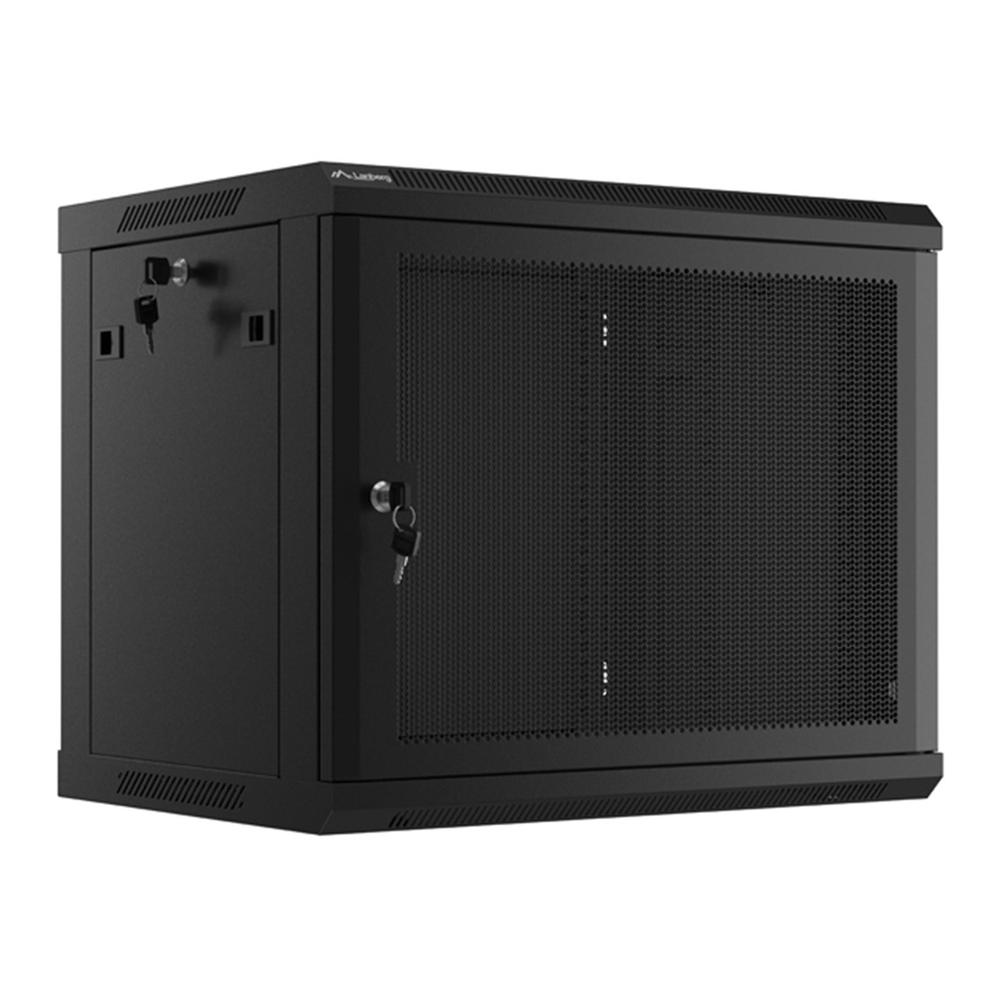 ARMARIO LANBERG MURAL RACK 19" 9U/ 600X450 CON PUERTA PERFORADA NEGRO FLAT PACK