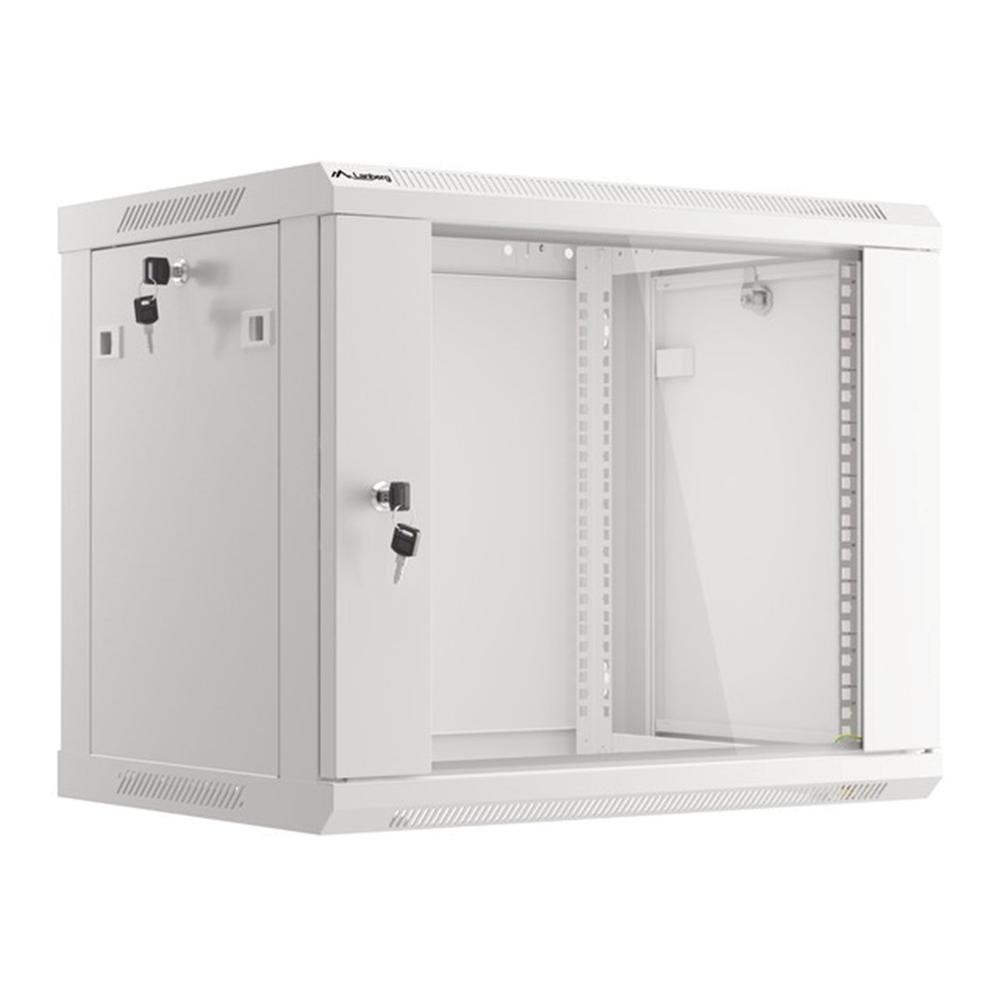 ARMARIO LANBERG MURAL RACK 19" 9U/ 600X450 FLAT PACK V2 PUERTA CRISTAL GRIS