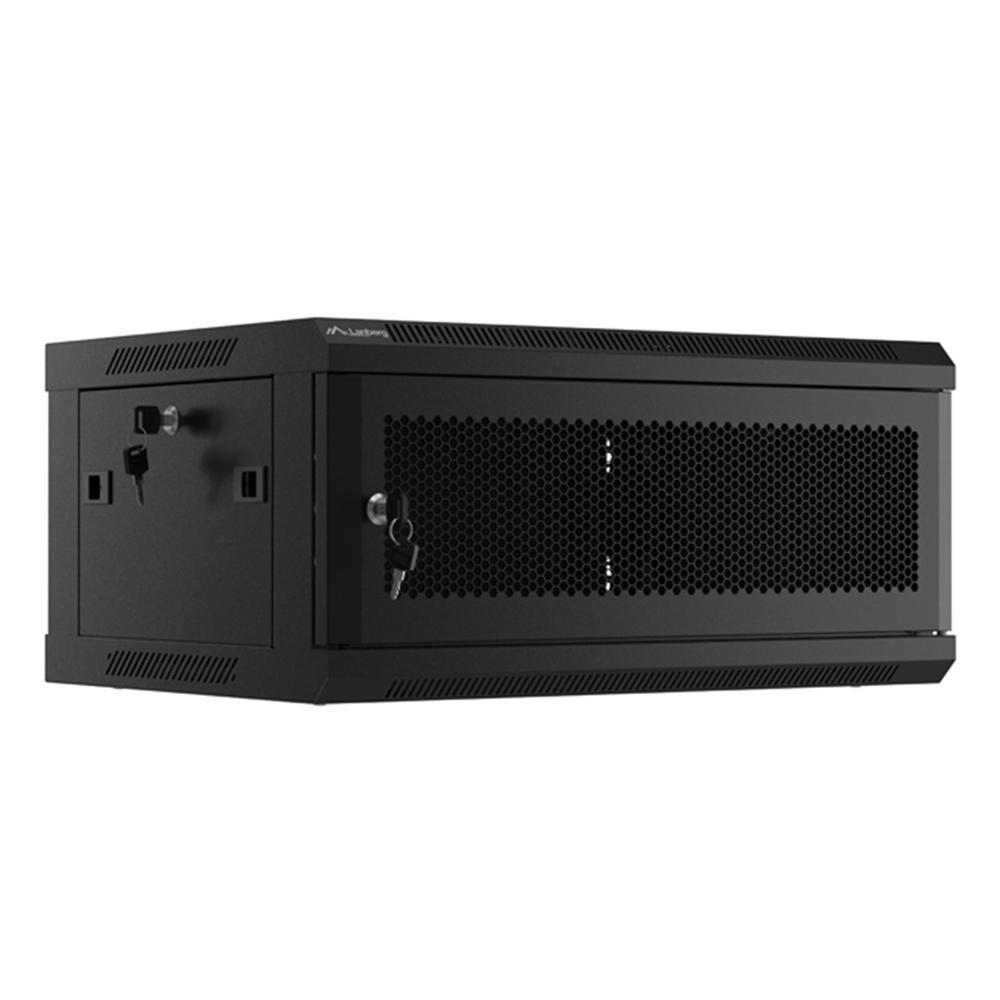 ARMARIO LANBERG MURAL RACK 19" 4U/ 600X450 PUERTA PERFORADA FLAT PACK NEGRO