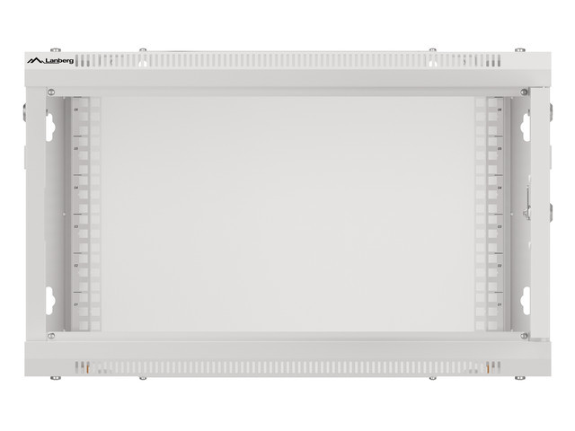 ARMARIO LANBERG MURAL RACK 19" 6U/ 600X600 FLAT PACK PUERTA CRISTAL GRIS