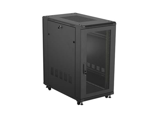 ARMARIO LANBERG RACK 19" 22U/ 600X1000 FLAT PACK PUERTA PERFORADA NEGRO