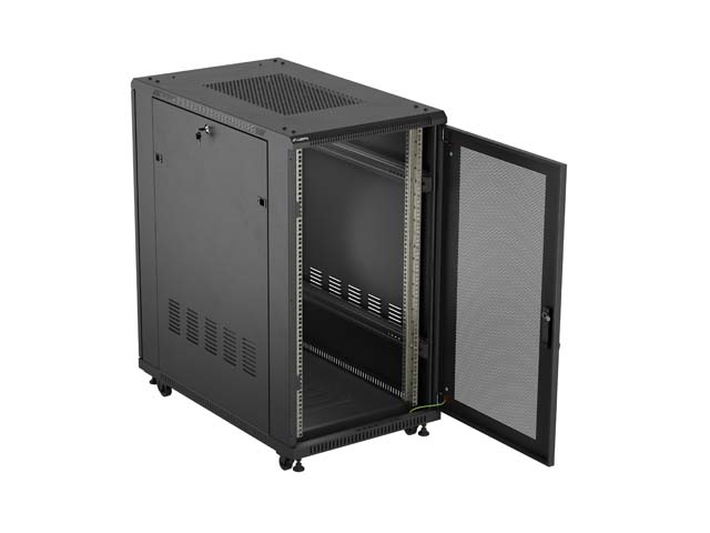 ARMARIO LANBERG RACK 19" 22U/ 600X1000 FLAT PACK PUERTA PERFORADA NEGRO