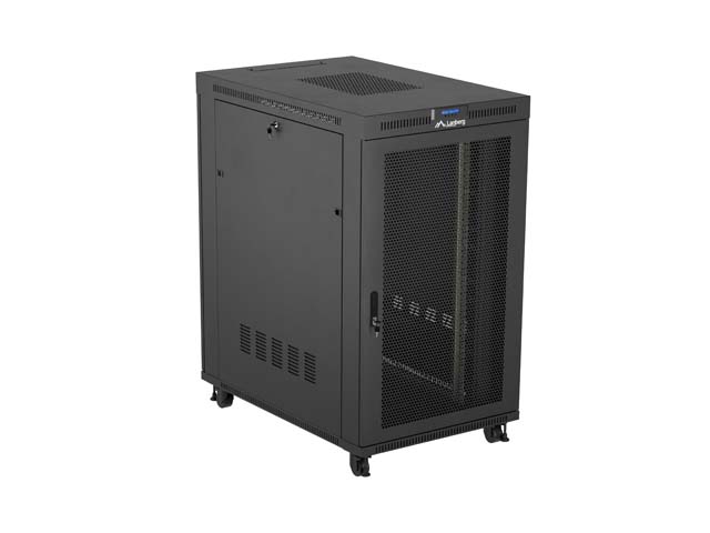 ARMARIO LANBERG RACK 19" 27U/ 800X1200 PUERTA MESH CON LCD FLAT PACK NEGRO