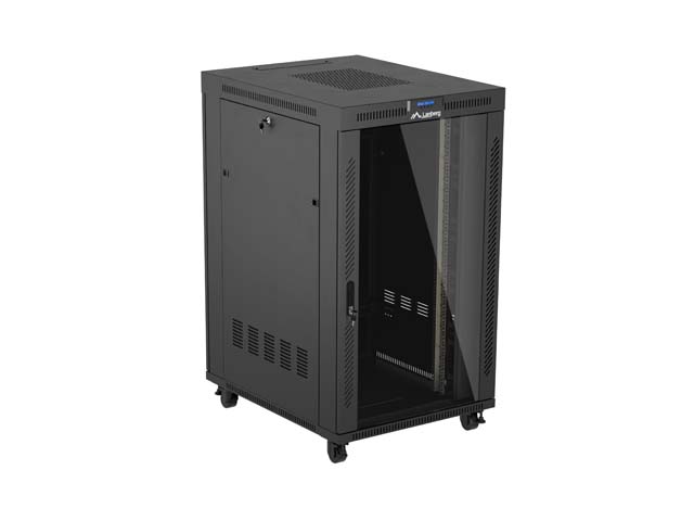 ARMARIO LANBERG RACK 19" 27U/ 800X1000 FLAT PACK NEGRO PUERTA CRISTAL CON LCD