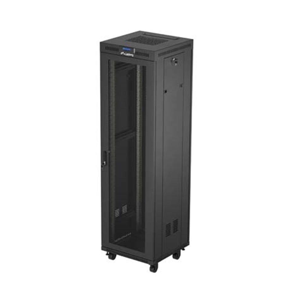 ARMARIO LANBERG RACK 19" 42U/ 600X600 FLAT PACK V2 PUERTA MESH CON LCD NEGRO