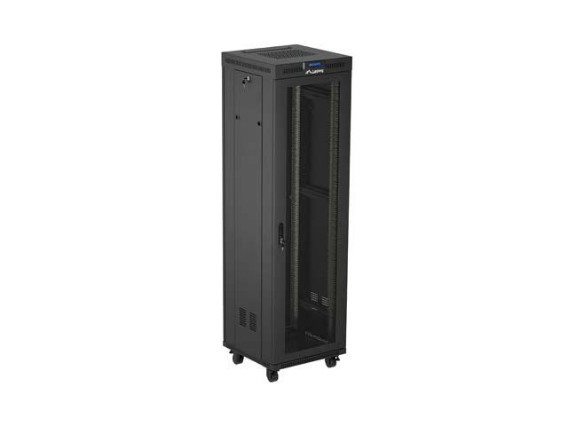 ARMARIO LANBERG RACK 19" 42U/ 600X600 FLAT PACK V2 PUERTA MESH CON LCD NEGRO