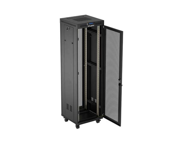 ARMARIO LANBERG RACK 19" 42U/ 600X600 FLAT PACK V2 PUERTA MESH CON LCD NEGRO