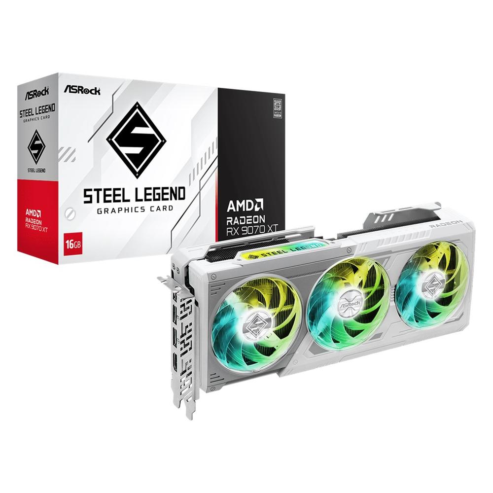 TARJETA GRAFICA ASROCK RX 9070 XT STEEL LEGEND 16GB GDDR6/ 3X DP/ 1X HDMI PCI EXPRESS 5.0