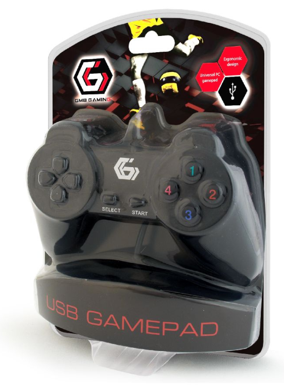Gembird JPD-UB2-01 mando y volante Negro USB 2.0 Gamepad PC