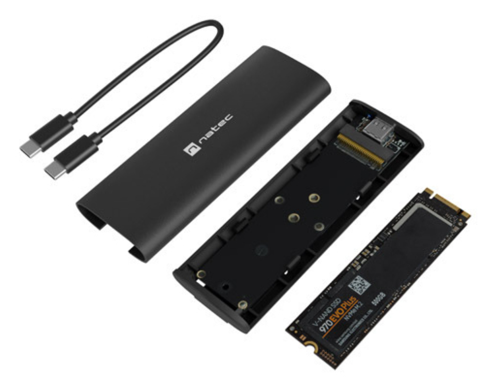 NATEC NKZ-2286 caja para disco duro externo Caja externa para unidad de estado sólido (SSD) Negro M.2
