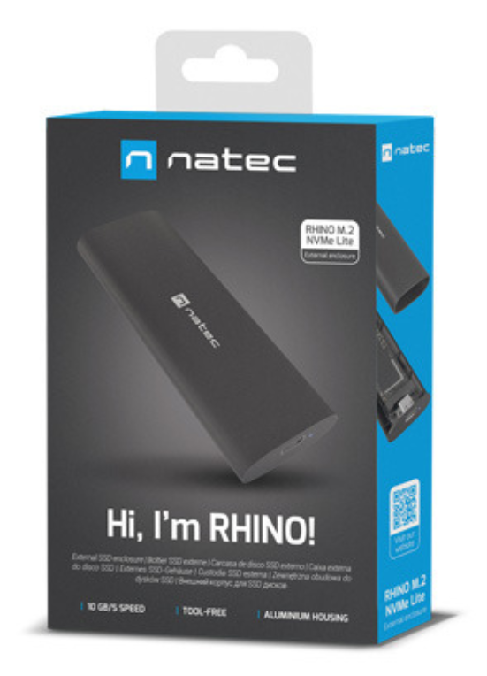 NATEC NKZ-2286 caja para disco duro externo Caja externa para unidad de estado sólido (SSD) Negro M.2