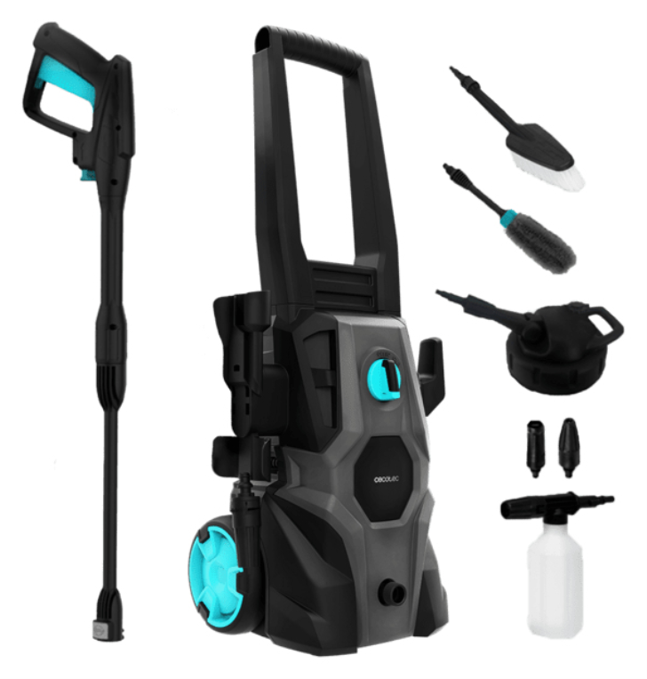 Cecotec 08137 Limpiadora de alta presión o Hidrolimpiadora Vertical Eléctrico 468 l/h 1600 W Negro, Gris