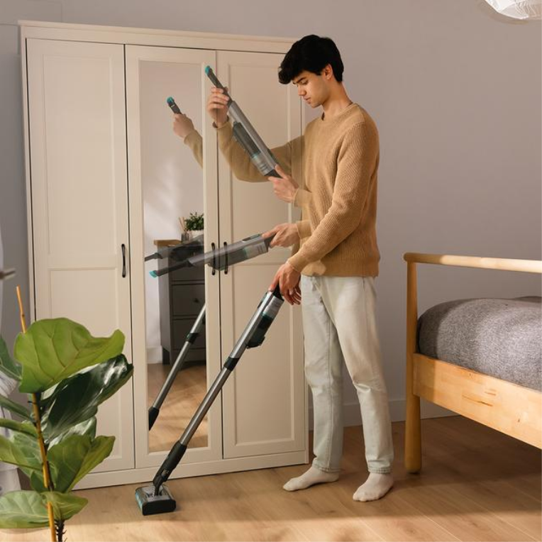 Cecotec Scoba 2100 Twice Aspiradora vertical Batería Secar Ciclónico Sin bolsa 210 W Negro, Azul 2,5 Ah