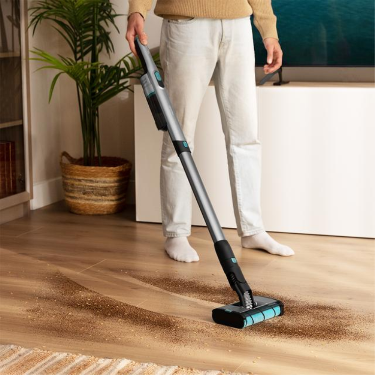 Cecotec Scoba 2100 Twice Aspiradora vertical Batería Secar Ciclónico Sin bolsa 210 W Negro, Azul 2,5 Ah