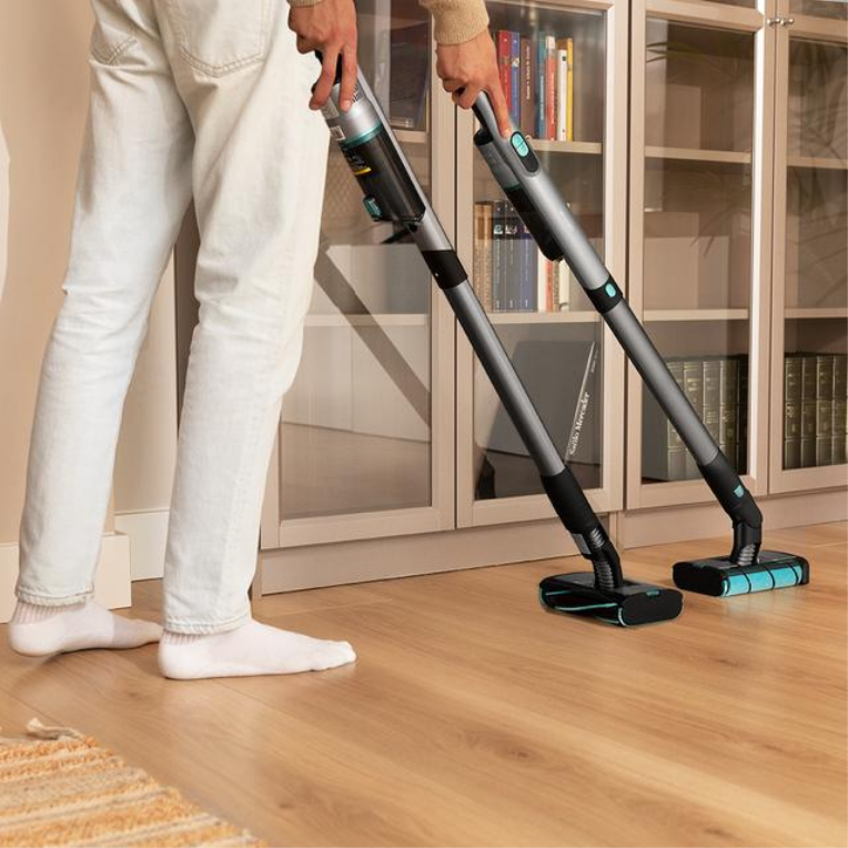 Cecotec Scoba 2100 Twice Aspiradora vertical Batería Secar Ciclónico Sin bolsa 210 W Negro, Azul 2,5 Ah