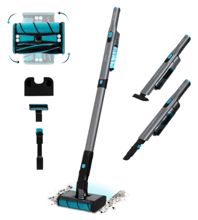 Cecotec Scoba 2100 Twice Aspiradora vertical Batería Secar Ciclónico Sin bolsa 210 W Negro, Azul 2,5 Ah